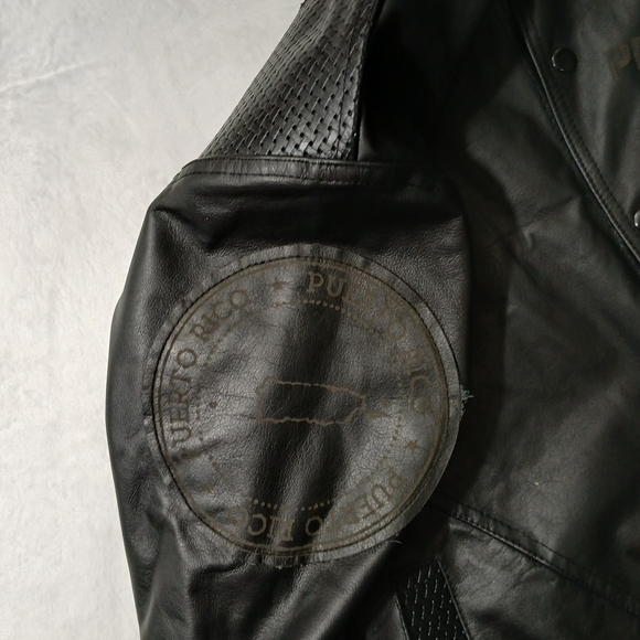 Black Leather Bomber Jacket - Picture 13 of 16